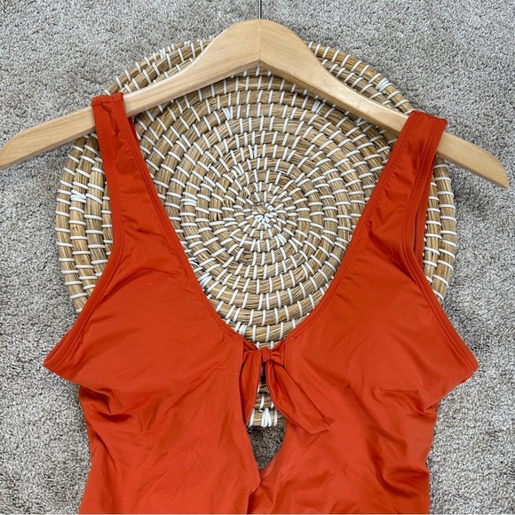 The Bikini Lab Women’s Tie Front One-Piece Swimsuit Beach in Orange Size S - Picture 3 of 16